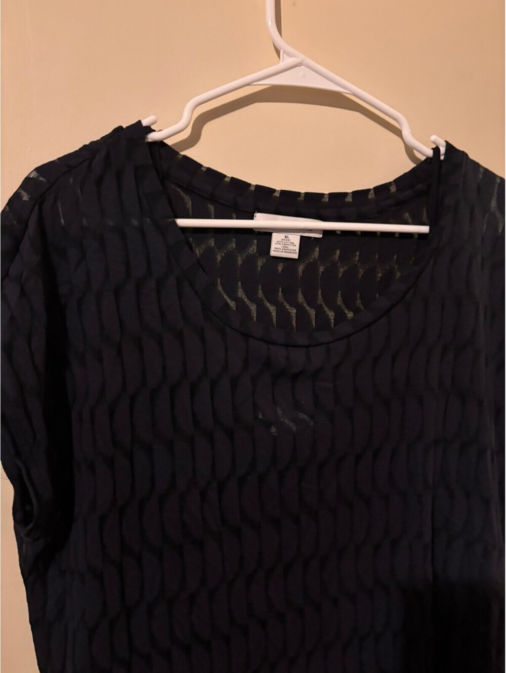 Liz Claiborne navy patterned blouse XL